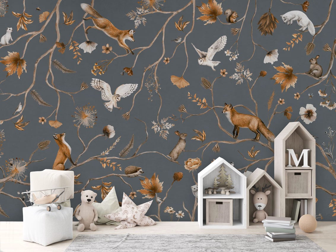 Playful Forest - Blue styled in a room