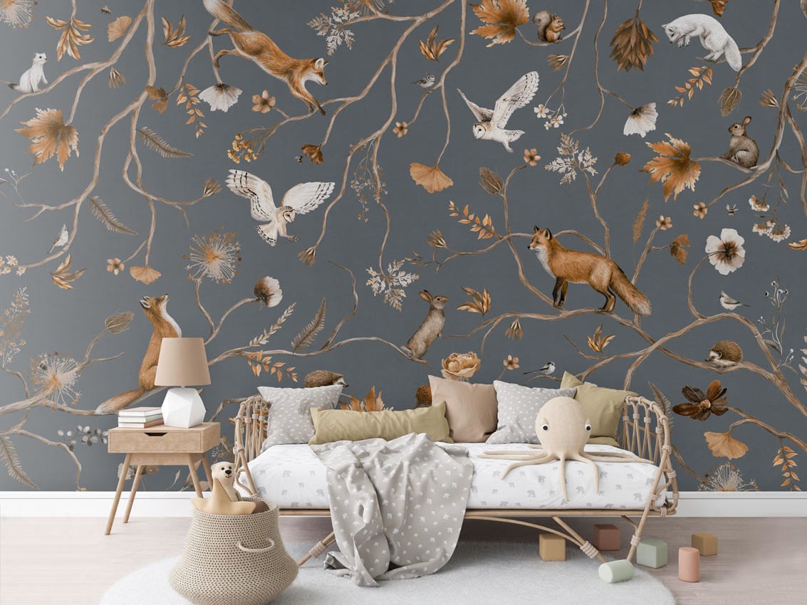 Playful Forest - Blue styled in a room