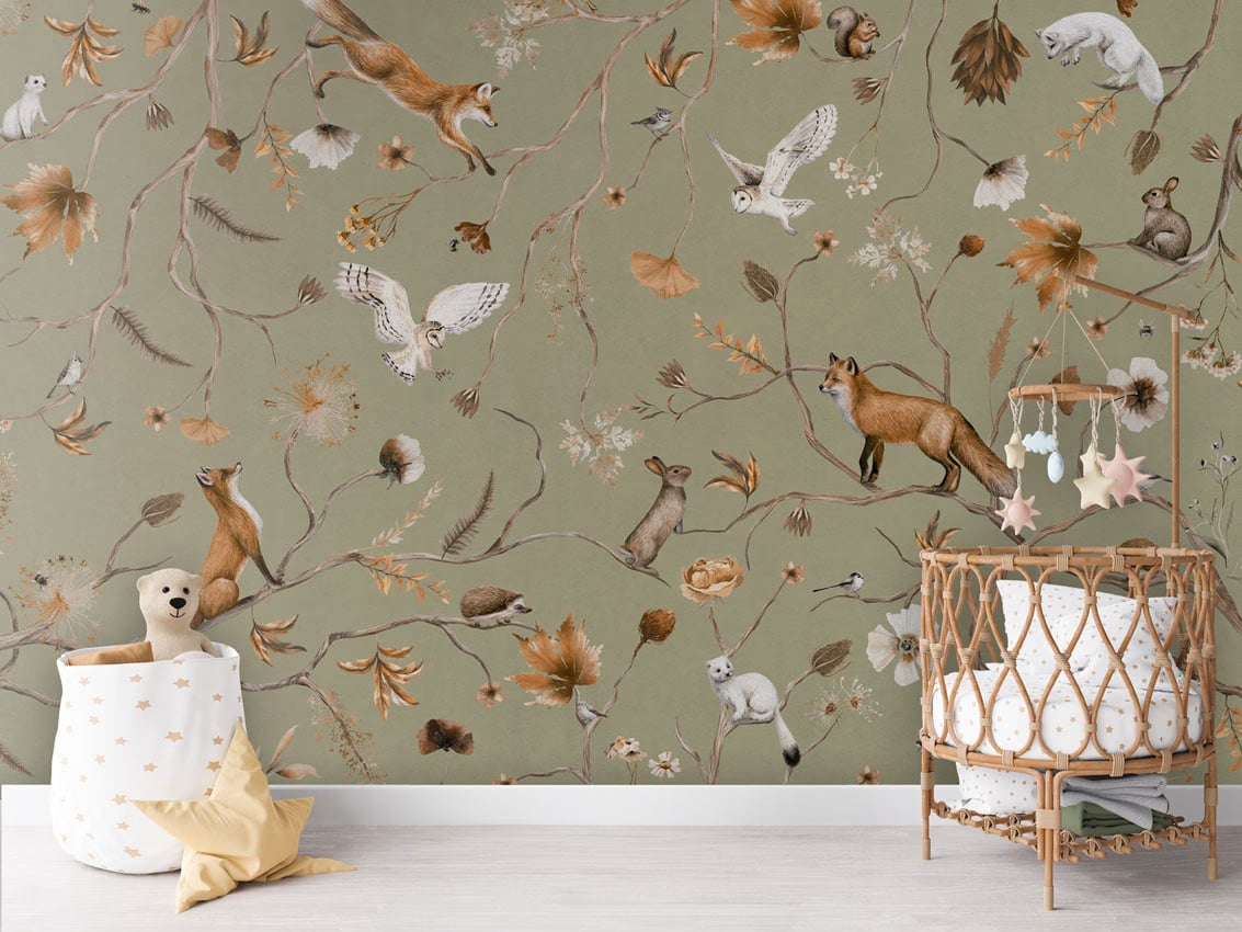 Playful Forest - Green styled in a room