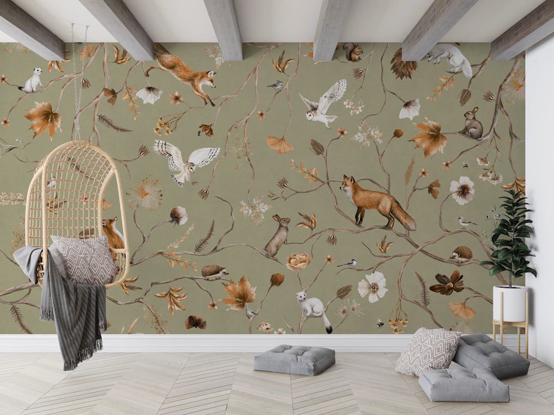 Playful Forest - Green styled in a room