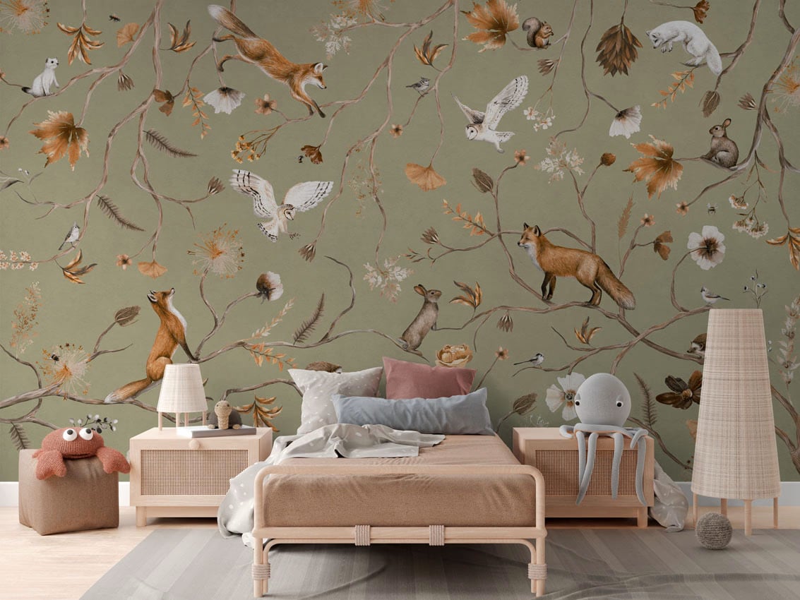 Playful Forest - Green styled in a room