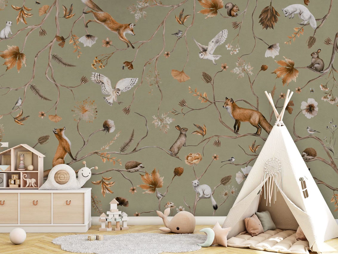 Playful Forest - Green styled in a room