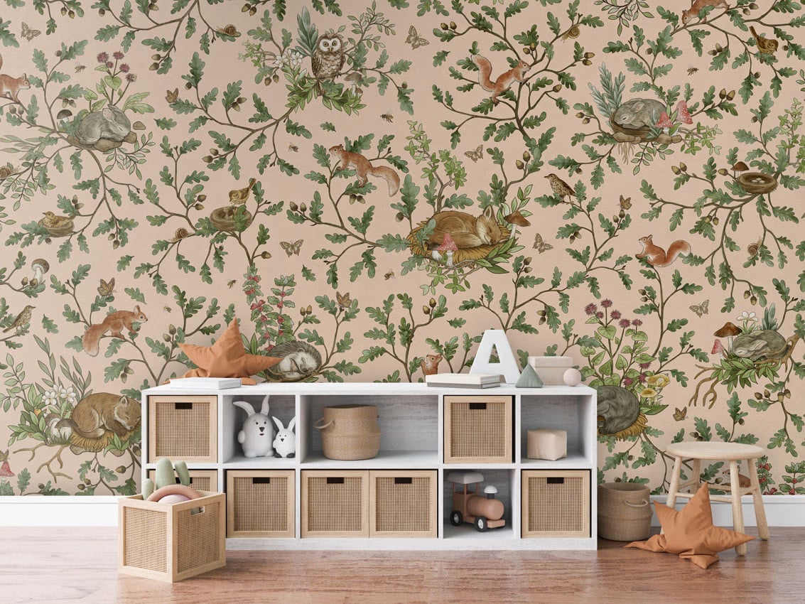 Playful Woods - Beige styled in a room