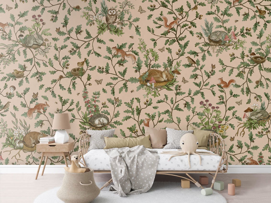 Playful Woods - Beige styled in a room