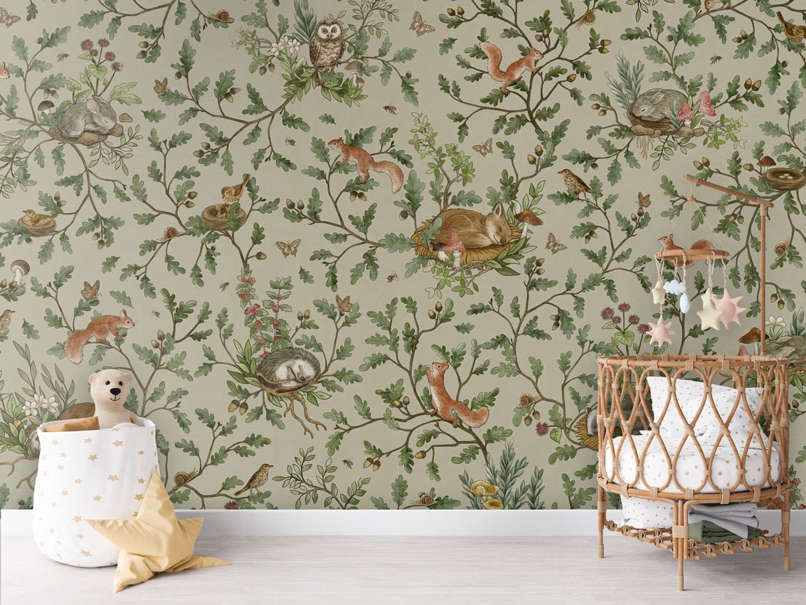 Playful Woods - Green styled in a room
