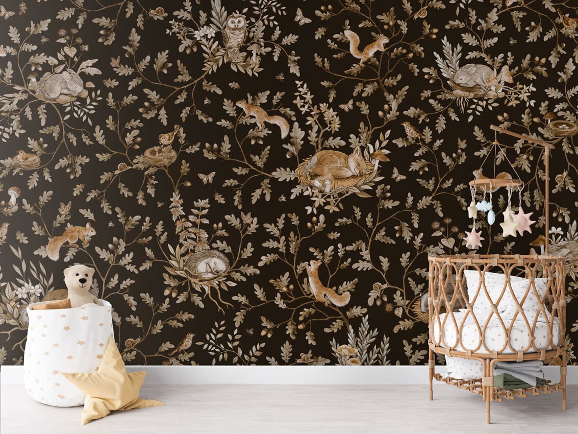 Playful Woods - Vintage Black styled in a room