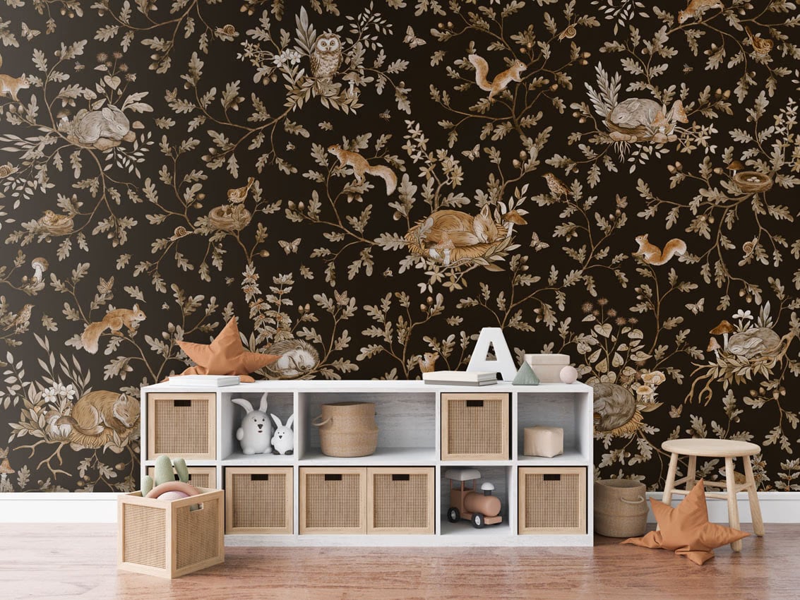 Playful Woods - Vintage Black styled in a room