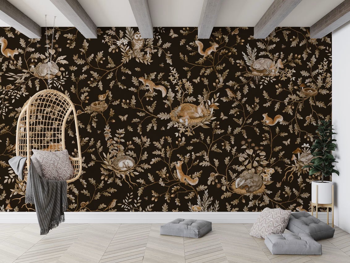 Playful Woods - Vintage Black styled in a room