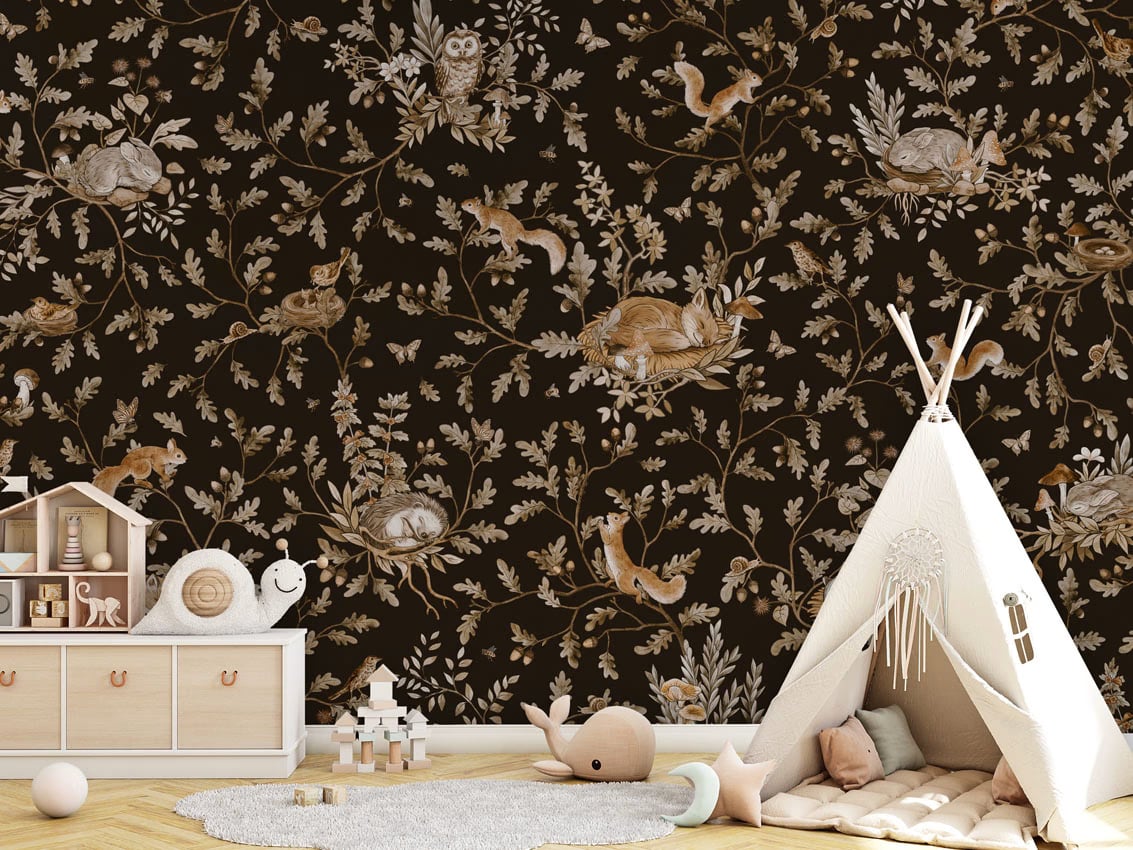 Playful Woods - Vintage Black styled in a room