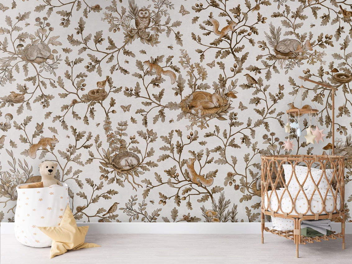 Playful Woods - Vintage White styled in a room