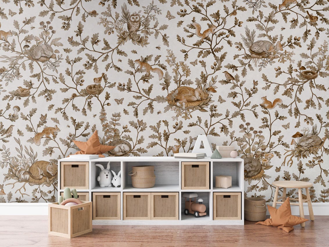 Playful Woods - Vintage White styled in a room