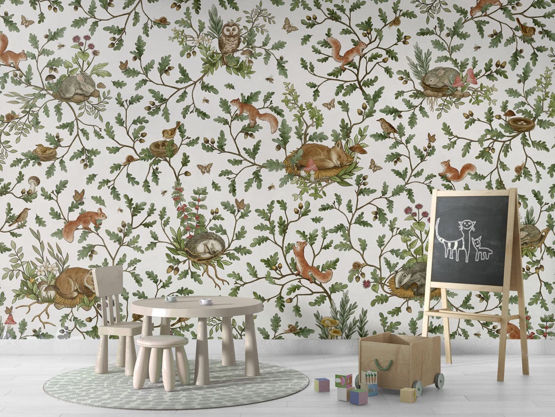 Playful Woods - White styled in a room