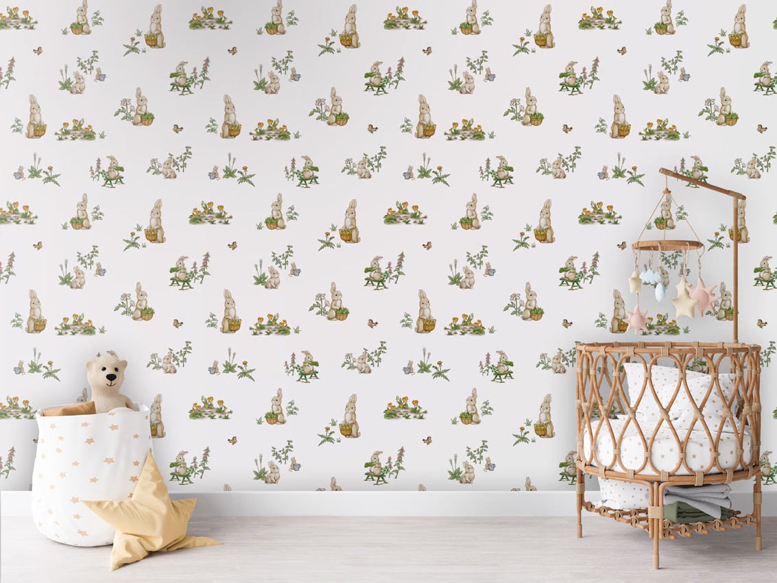 Rabbit Family styled in a room