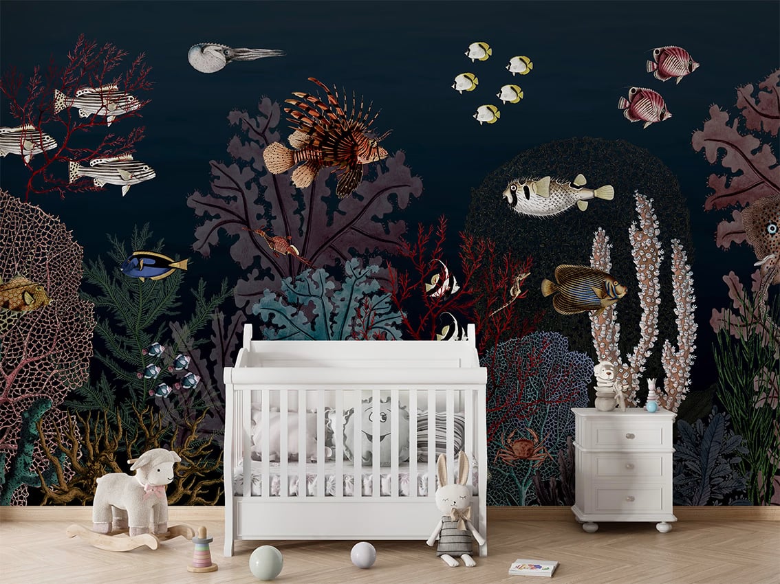 Roaring Reef - Blue styled in a room