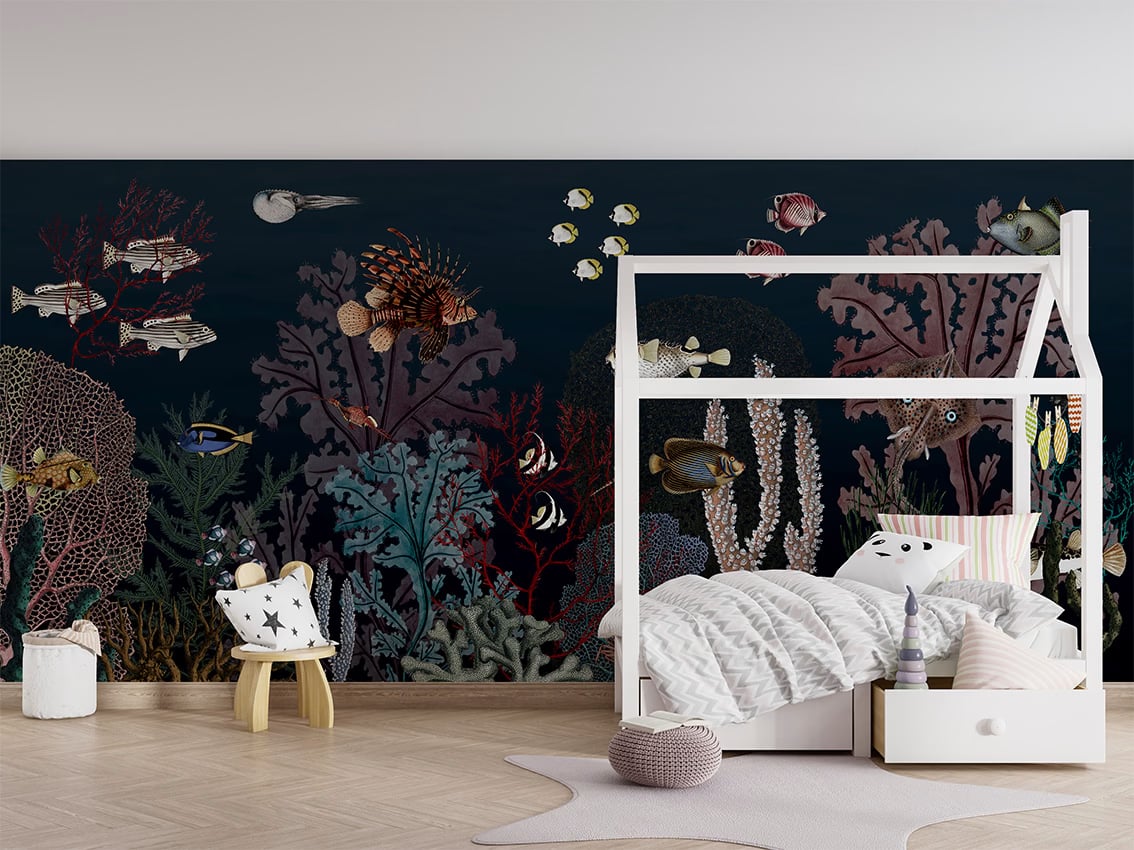 Roaring Reef - Blue styled in a room