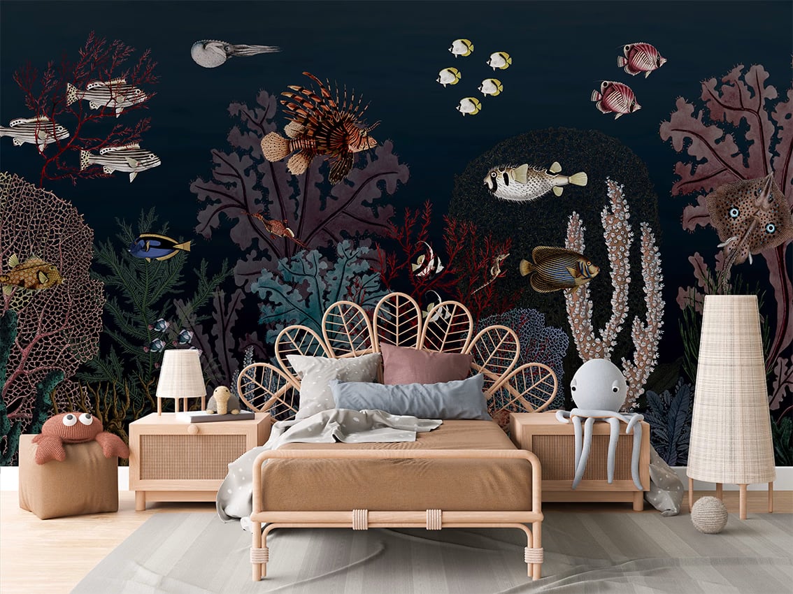 Roaring Reef - Blue styled in a room