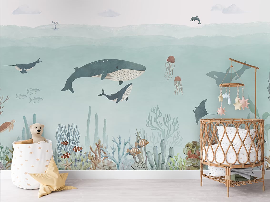Sensational Sea - Blue styled in a room
