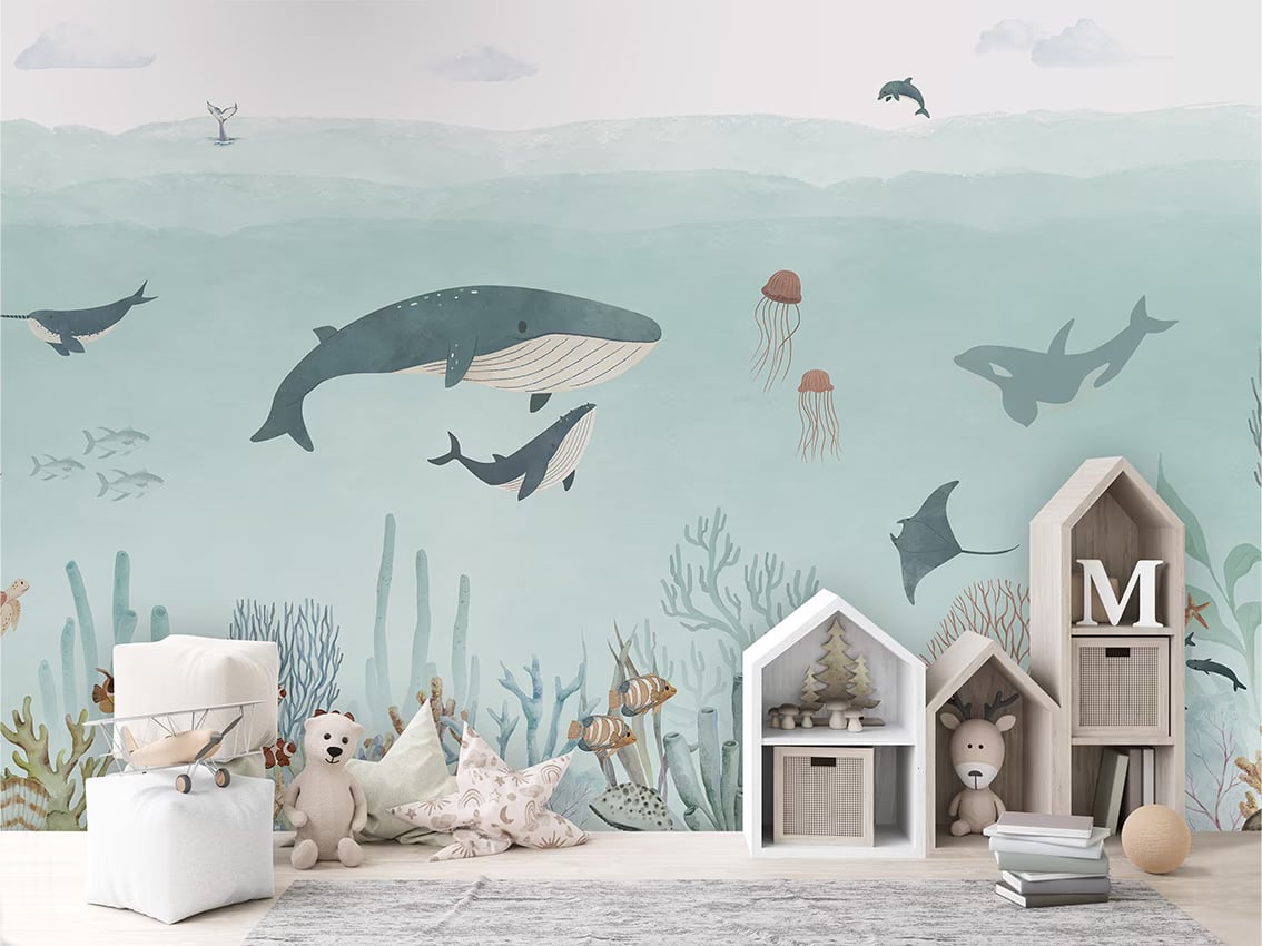 Sensational Sea - Blue styled in a room