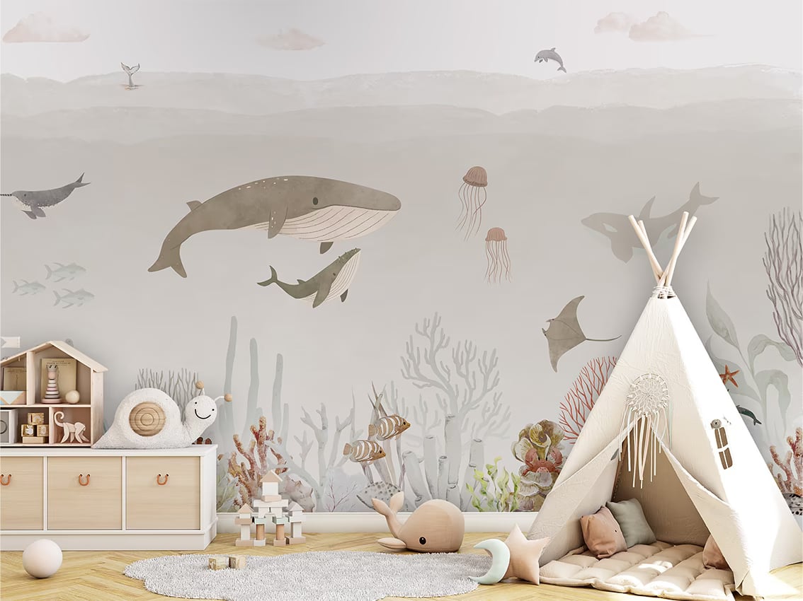 Sensational Sea - Brown styled in a room