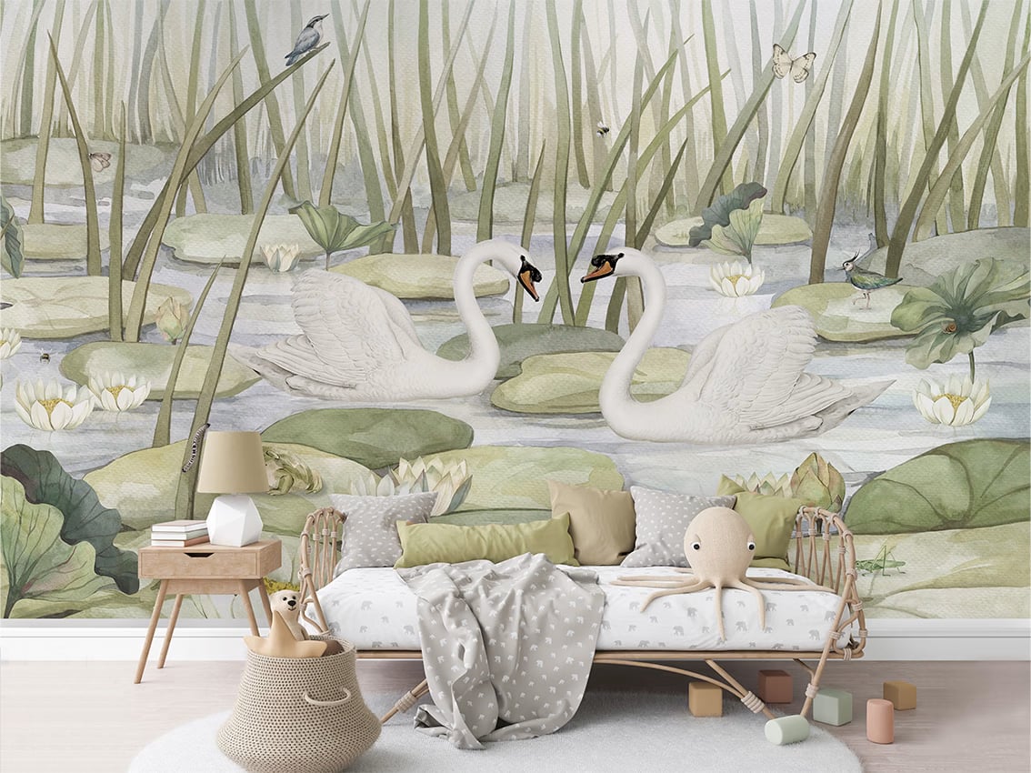 Spectacular Swans styled in a room