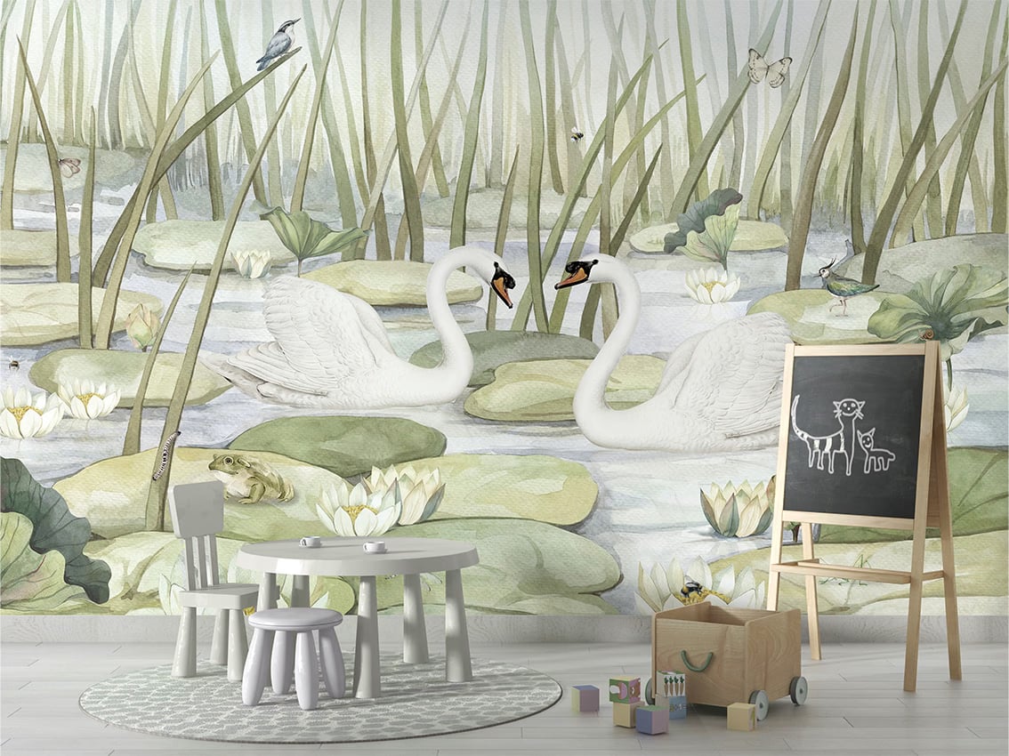 Spectacular Swans styled in a room