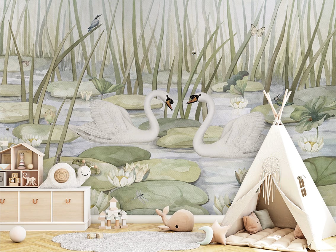 Spectacular Swans styled in a room