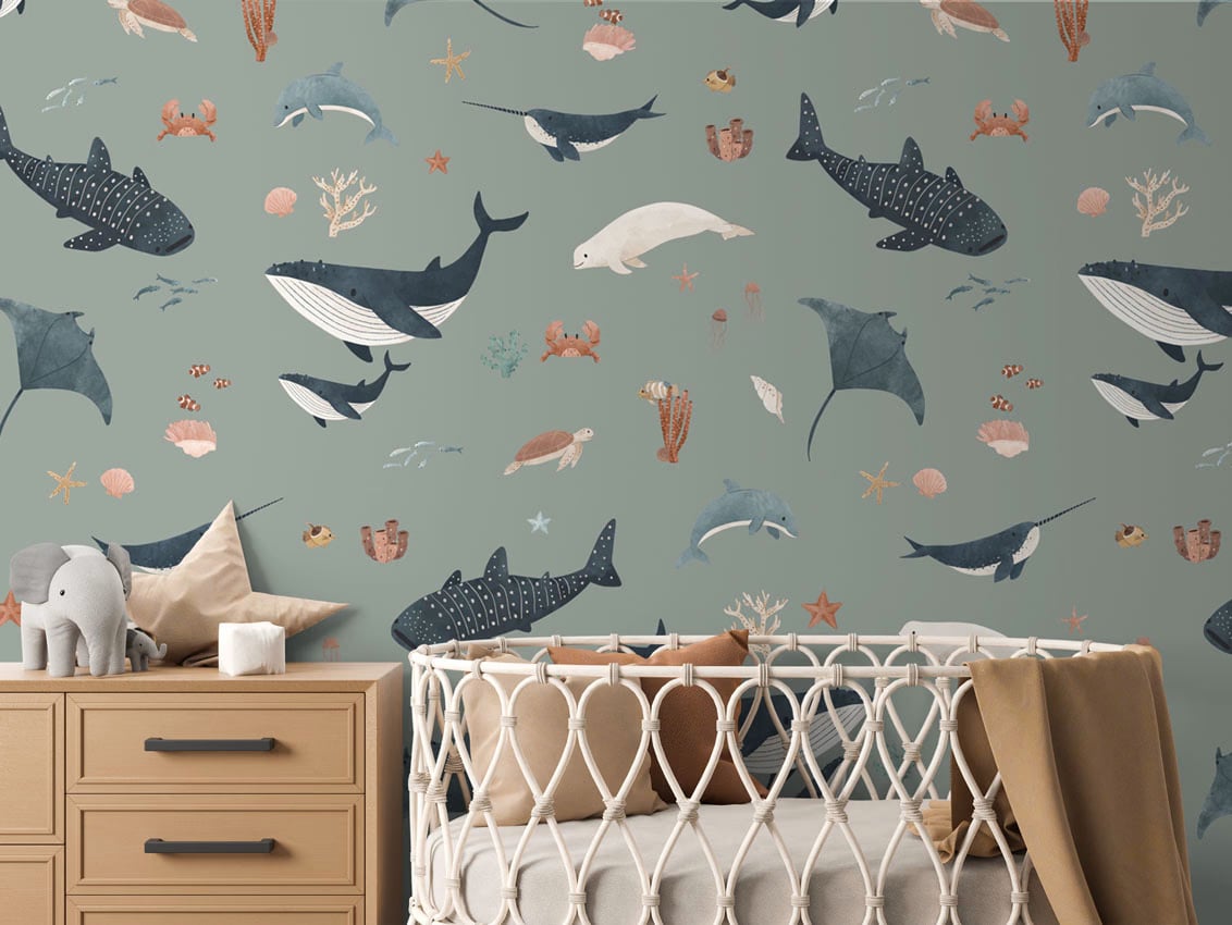 Splendid Sea - Green styled in a room