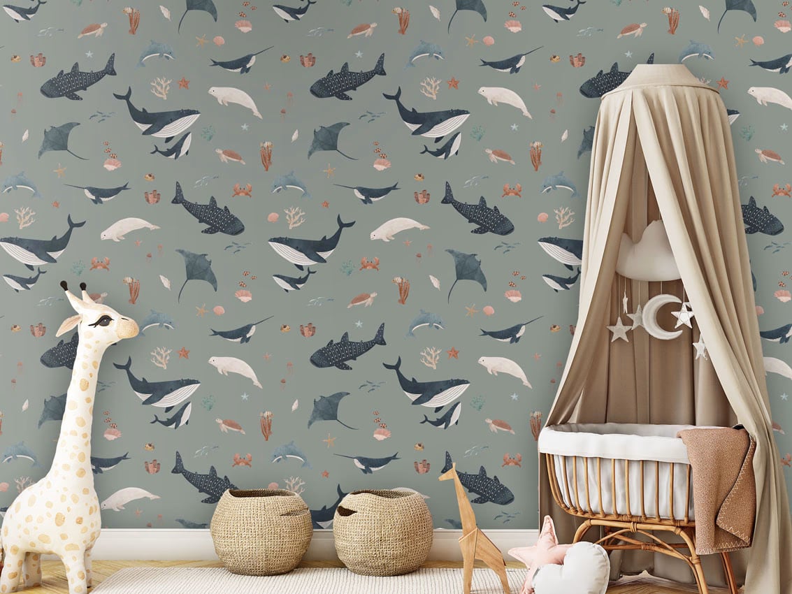 Splendid Sea - Green styled in a room