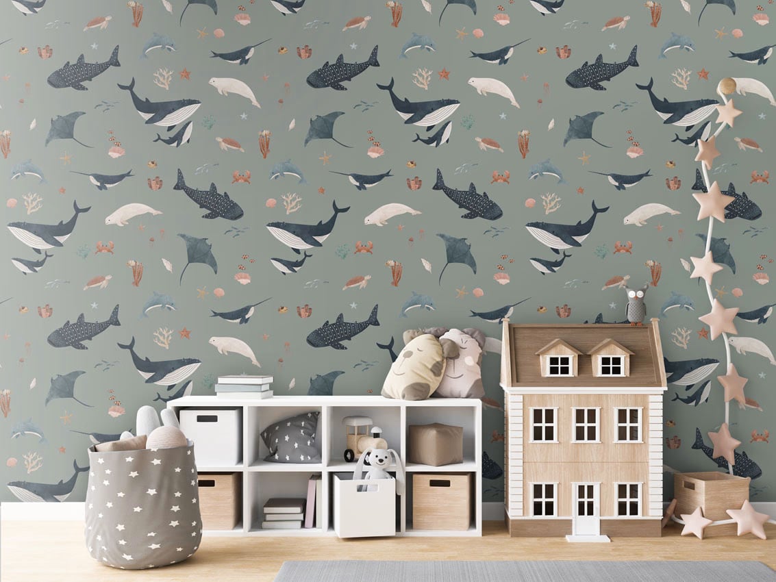 Splendid Sea - Green styled in a room