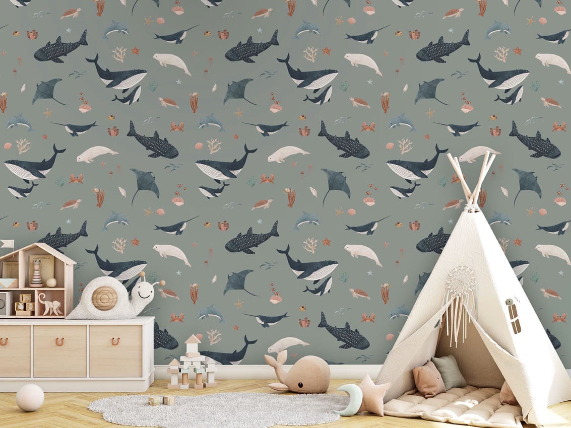 Splendid Sea - Green styled in a room