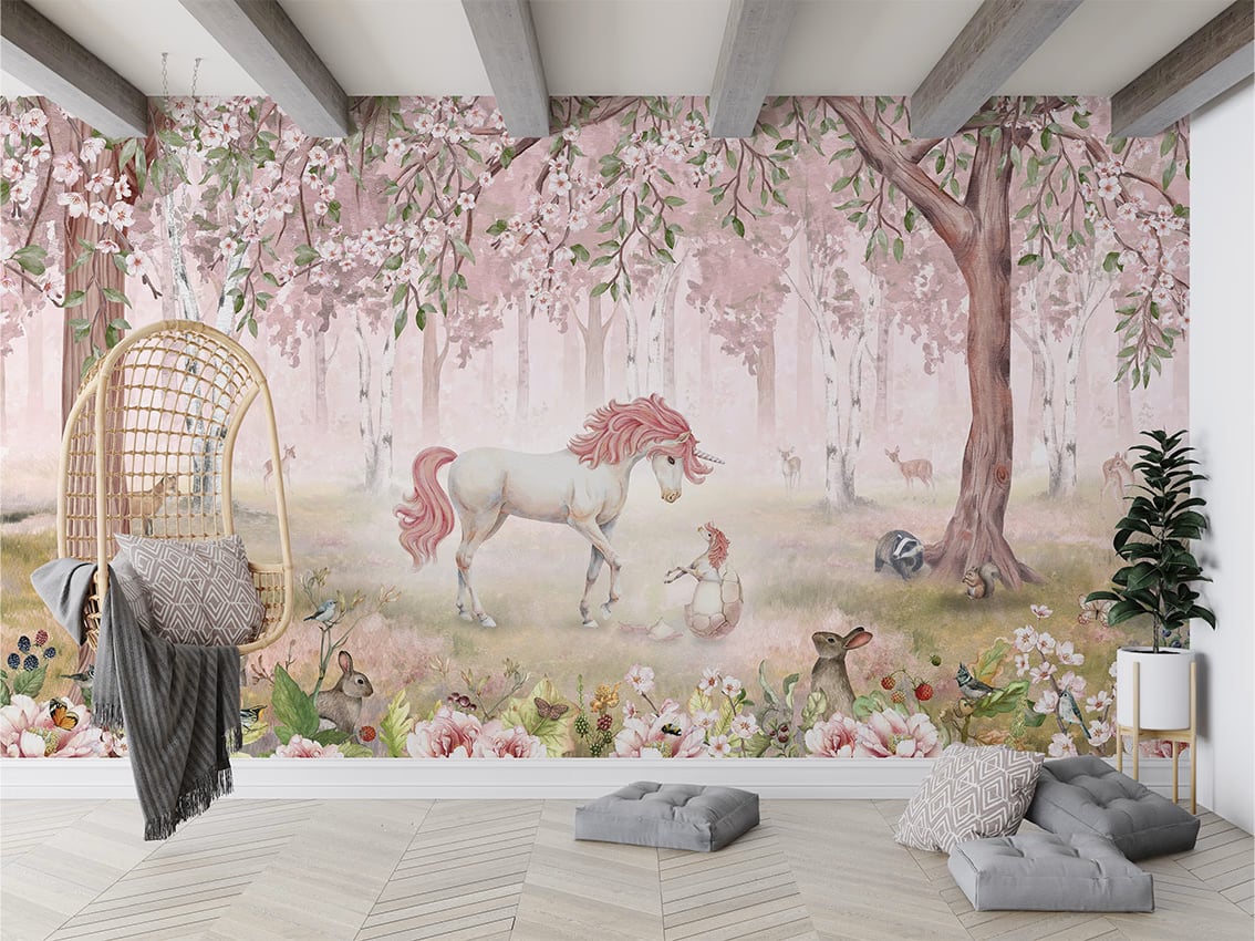 Unicorn Forest - Pink styled in a room