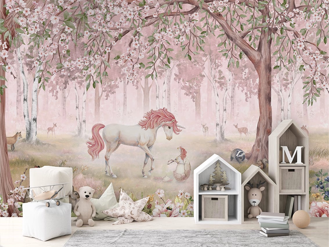 Unicorn Forest - Pink styled in a room