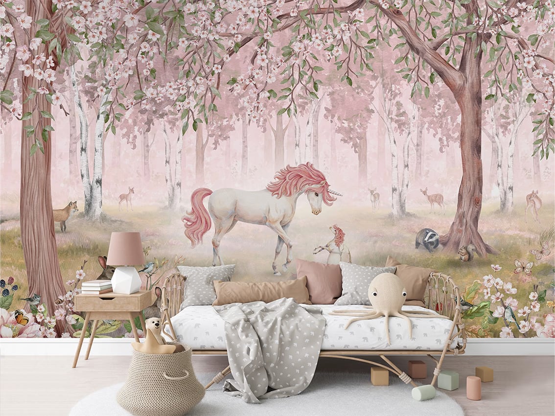 Unicorn Forest - Pink styled in a room