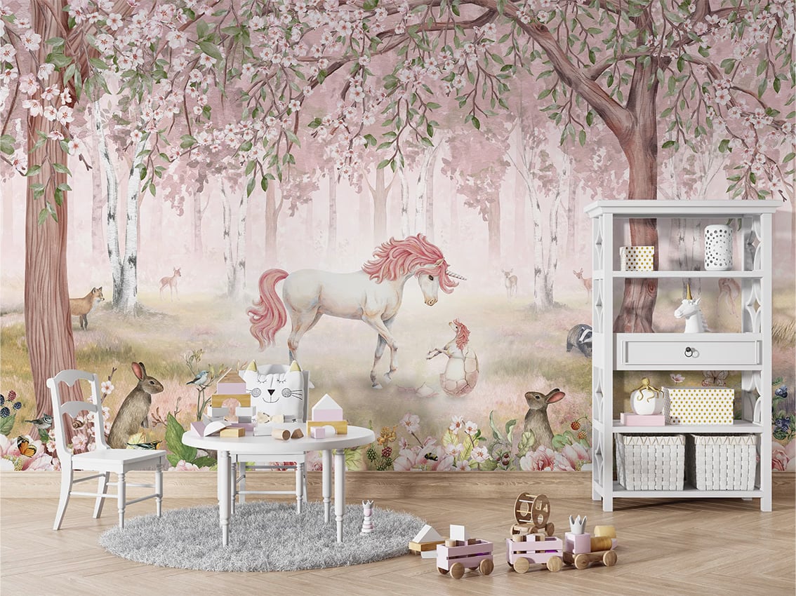 Unicorn Forest - Pink styled in a room