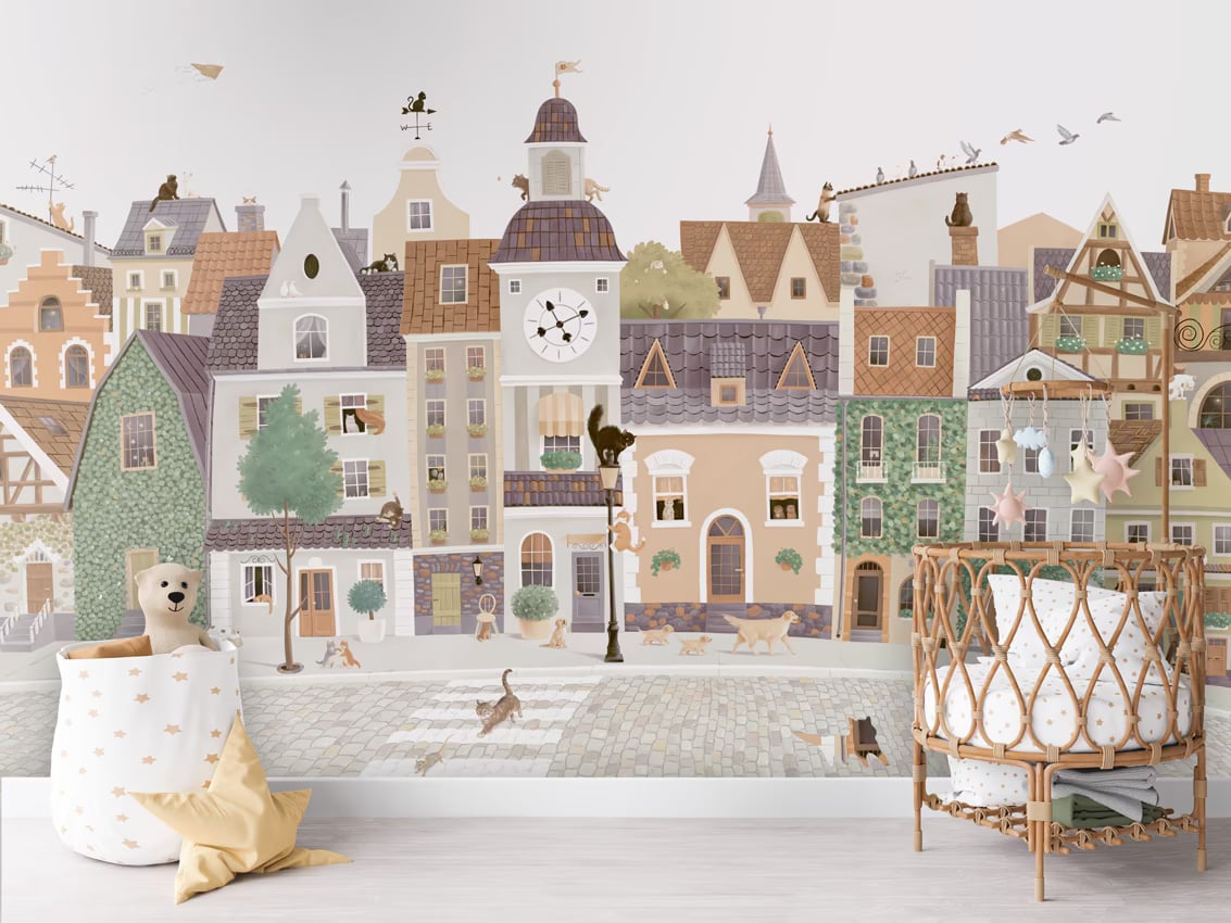 Village Cats styled in a room