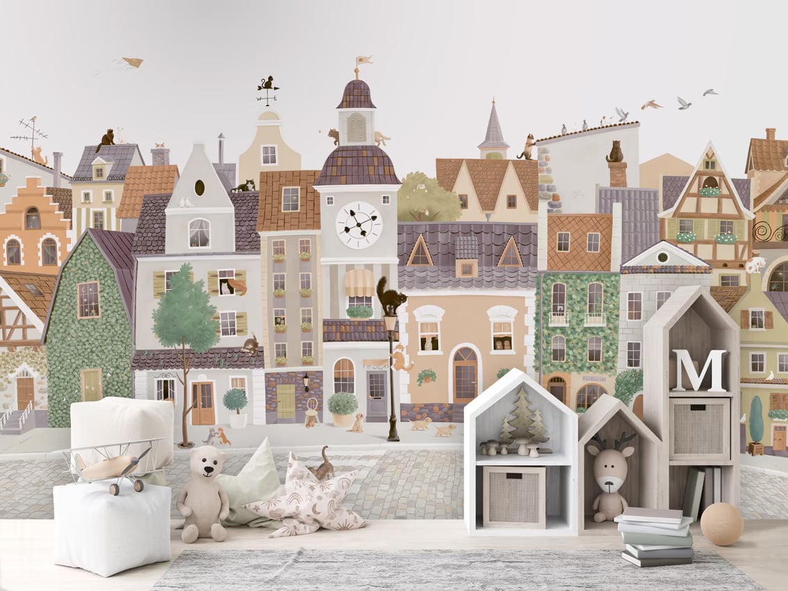 Village Cats styled in a room
