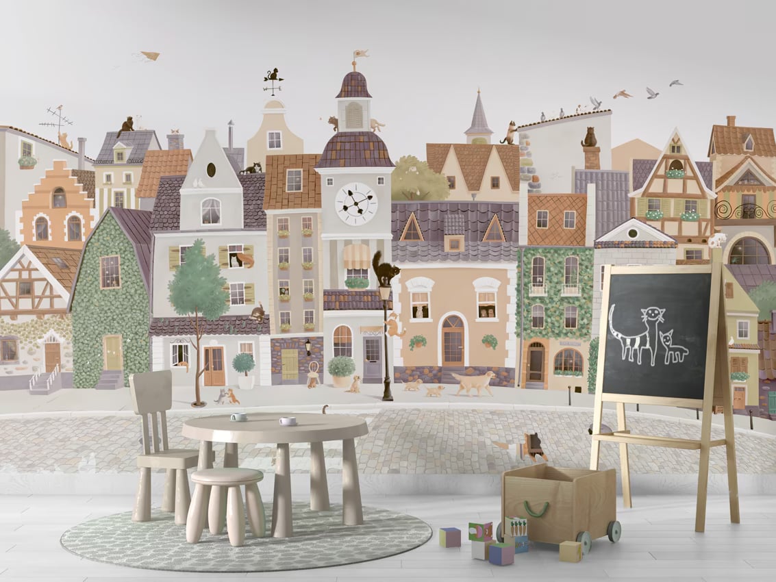 Village Cats styled in a room
