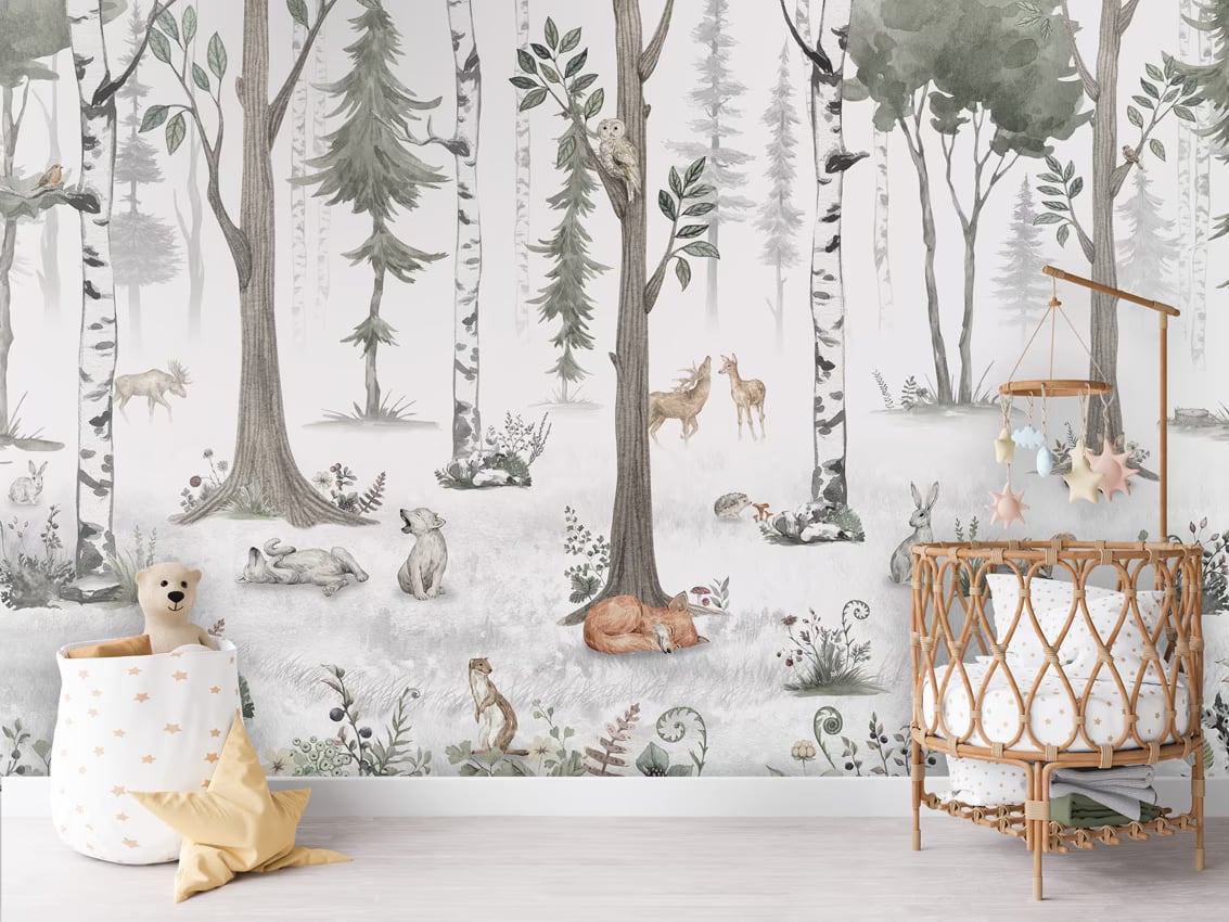 White Woodland styled in a room